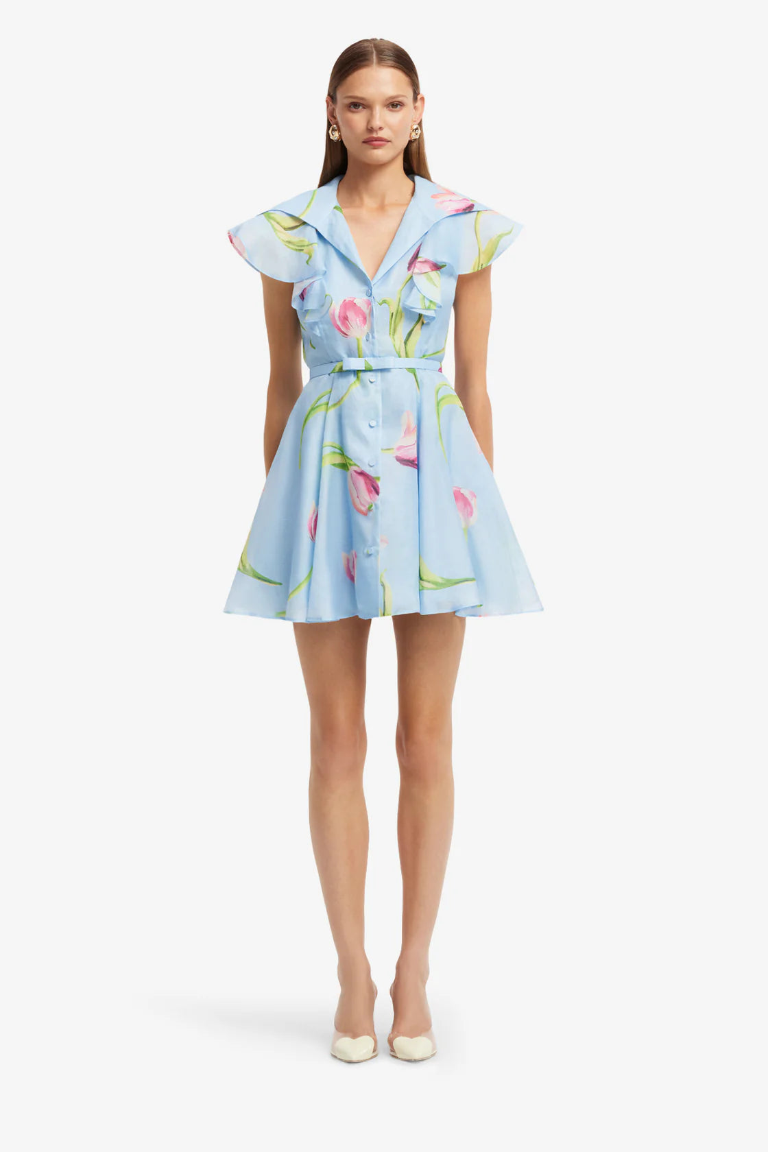Leo Lin Isla Mini Dress - Tulip Print in Blue