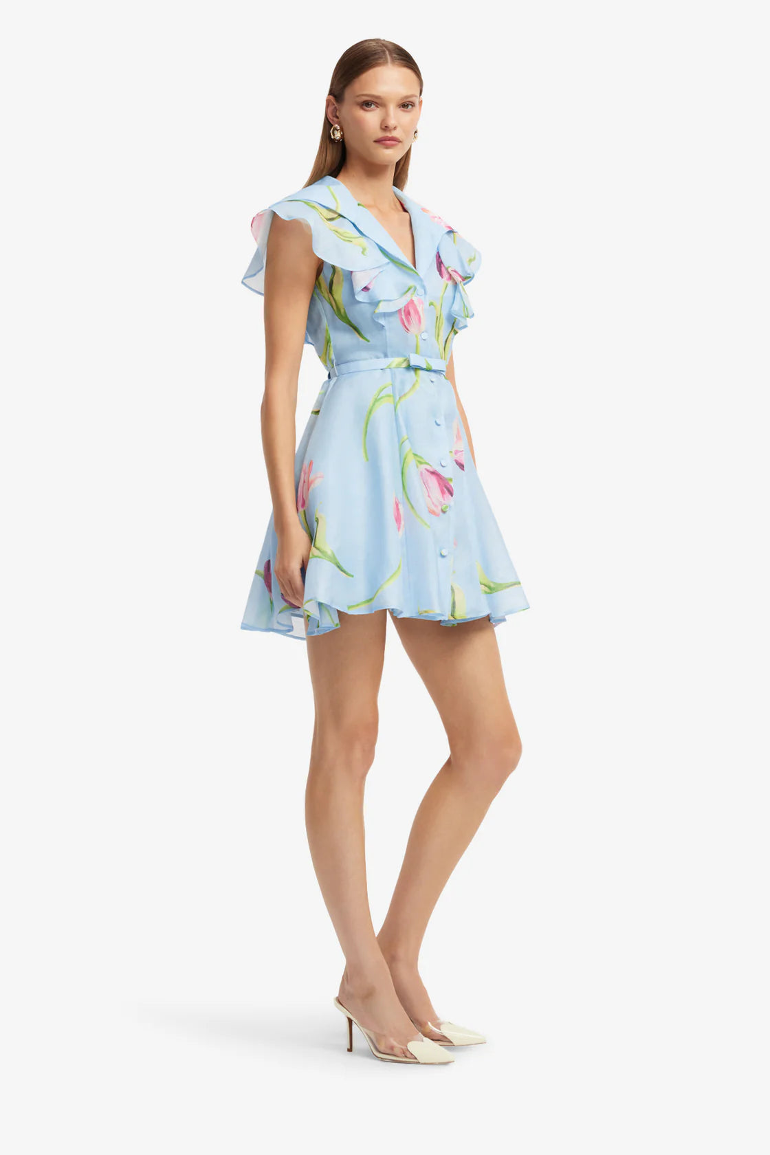 Leo Lin Isla Mini Dress - Tulip Print in Blue