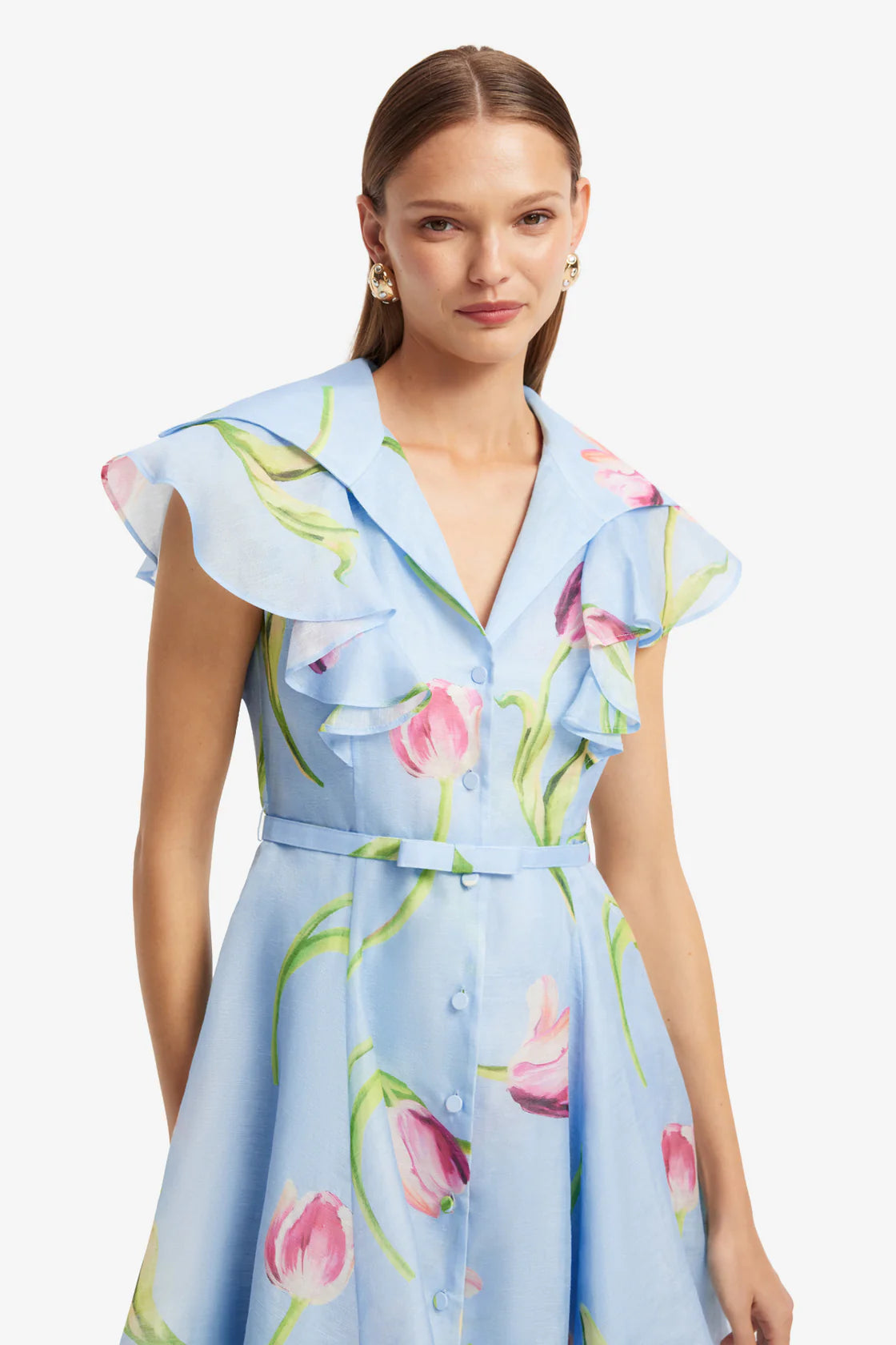Leo Lin Isla Mini Dress - Tulip Print in Blue