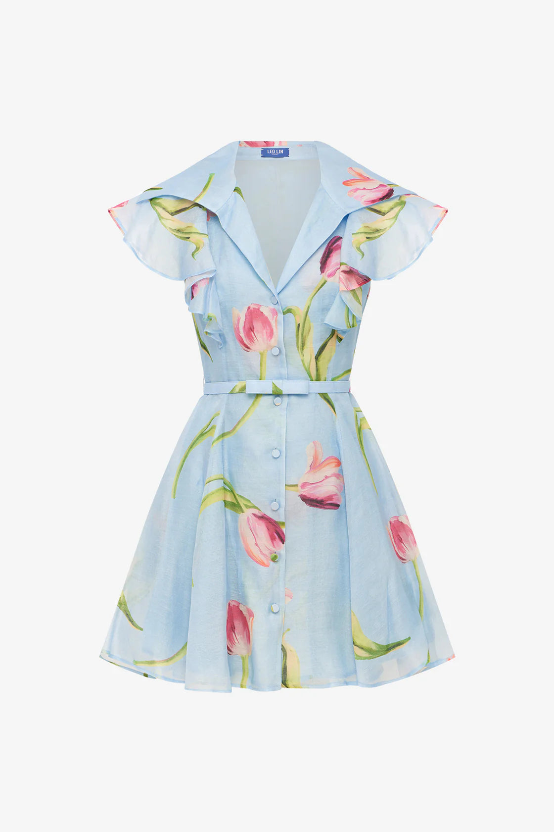 Leo Lin Isla Mini Dress - Tulip Print in Blue