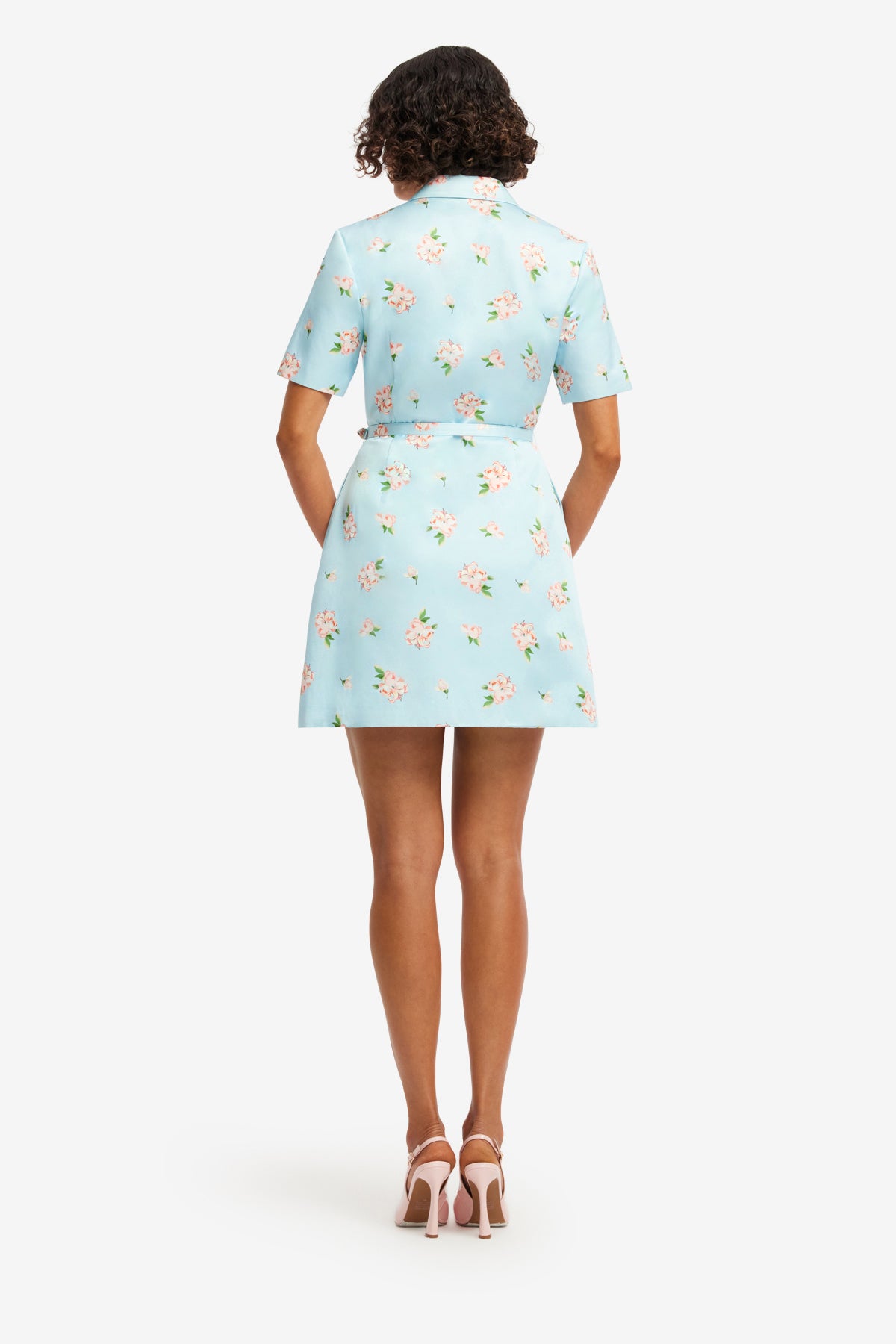 Leo Lin Brigitte Mini Dress - Tulip Print in Blue