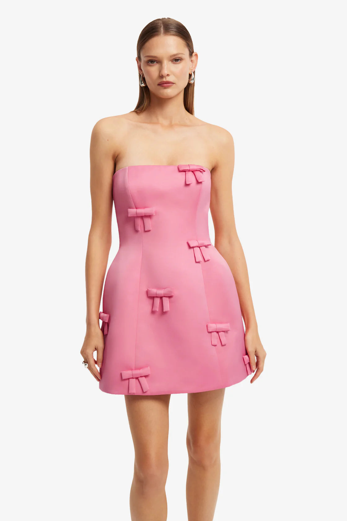 Leo Lin Roselle Bow Mini Dress - Fuchsia