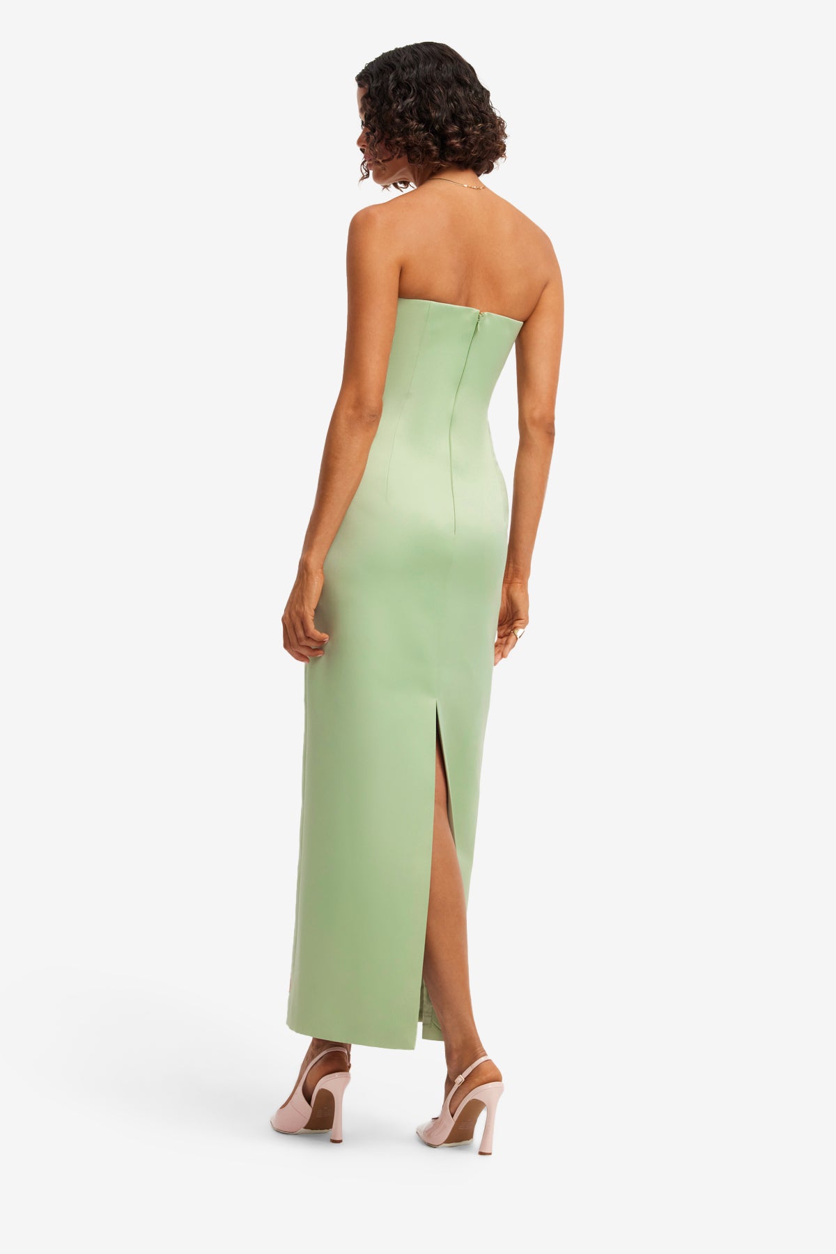 Leo Lin Marilyn Cutout Bustier Maxi Dress - Tulip Print in Green