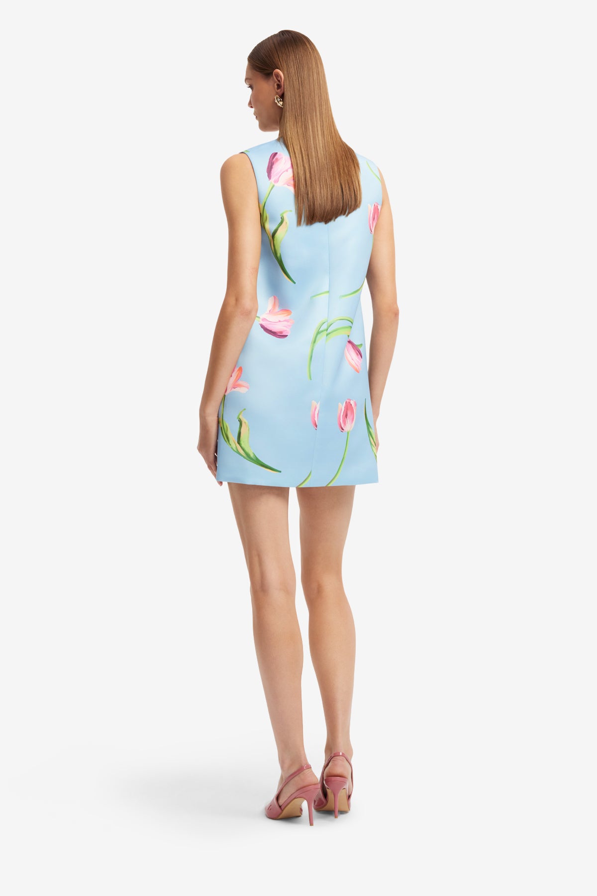 Leo Lin Yvonne Mini Dress - Tulip Print in Blue
