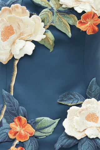 Leo Lin Rayna Appliqué Floral Bustier Maxi Dress - Pear Blossom