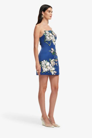 Leo Lin Zaria Appliqué Bustier Mini Dress - Midnight Blue