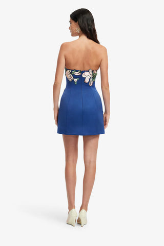 Leo Lin Zaria Appliqué Bustier Mini Dress - Midnight Blue