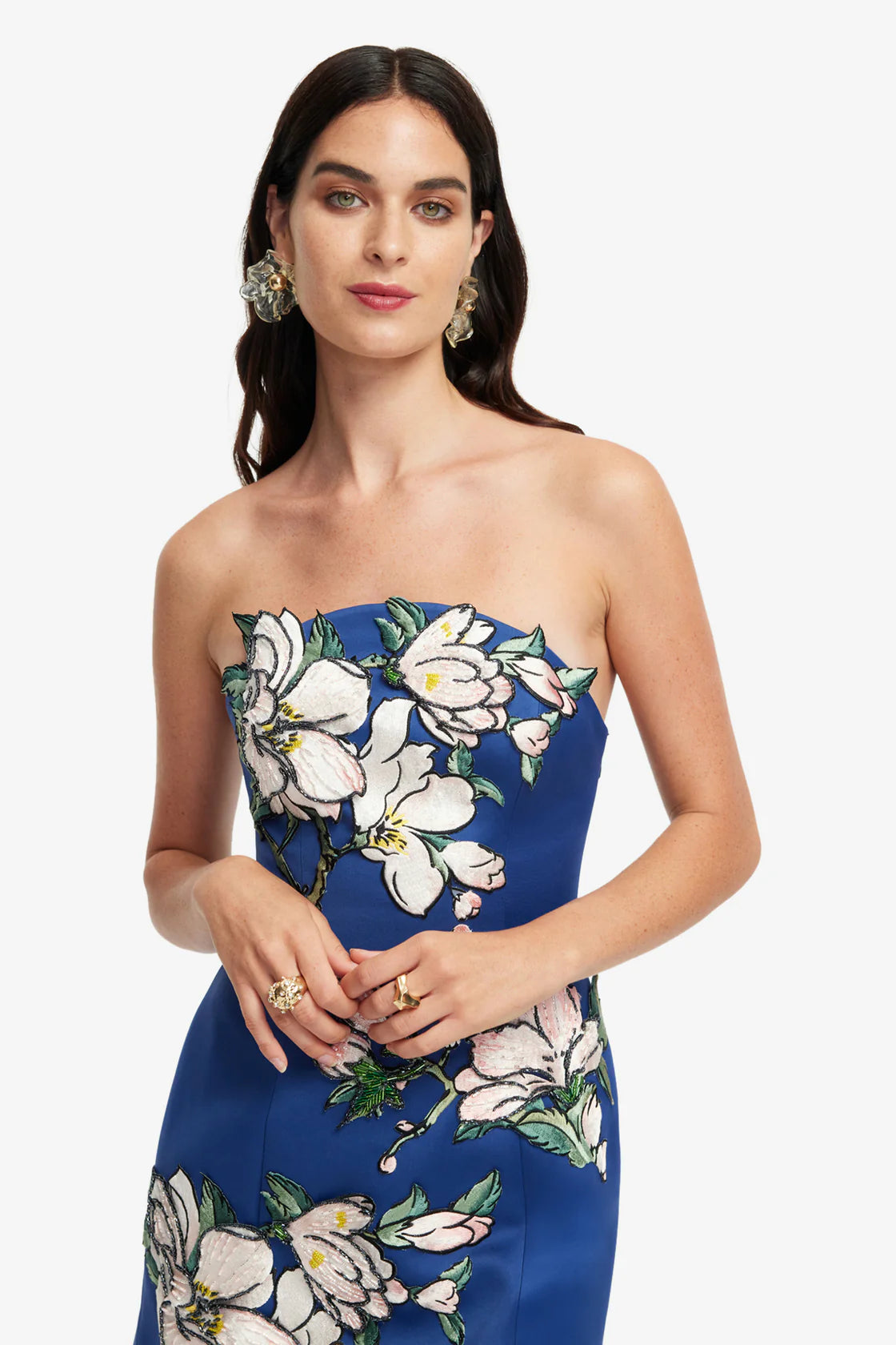 Leo Lin Zaria Appliqué Bustier Mini Dress - Midnight Blue