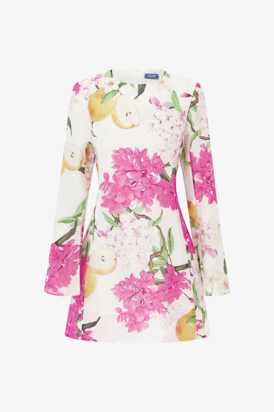 Leo Lin Suzanne Bell Sleeve Mini Dress - Floral Pear Print