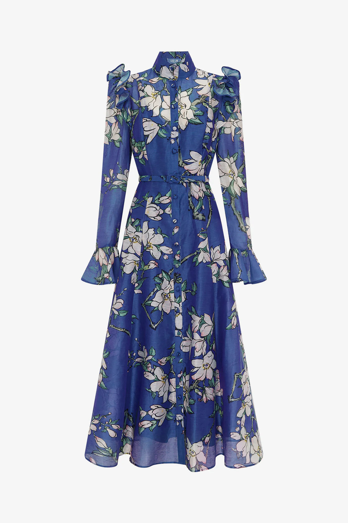 Leo Lin Katrina Butterfly Sleeve Midi Dress - Midnight Magnolia Print