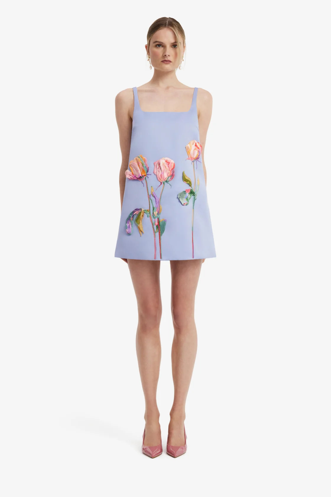 Leo Lin Mila Embroidered Mini Dress - Rose in Periwinkle