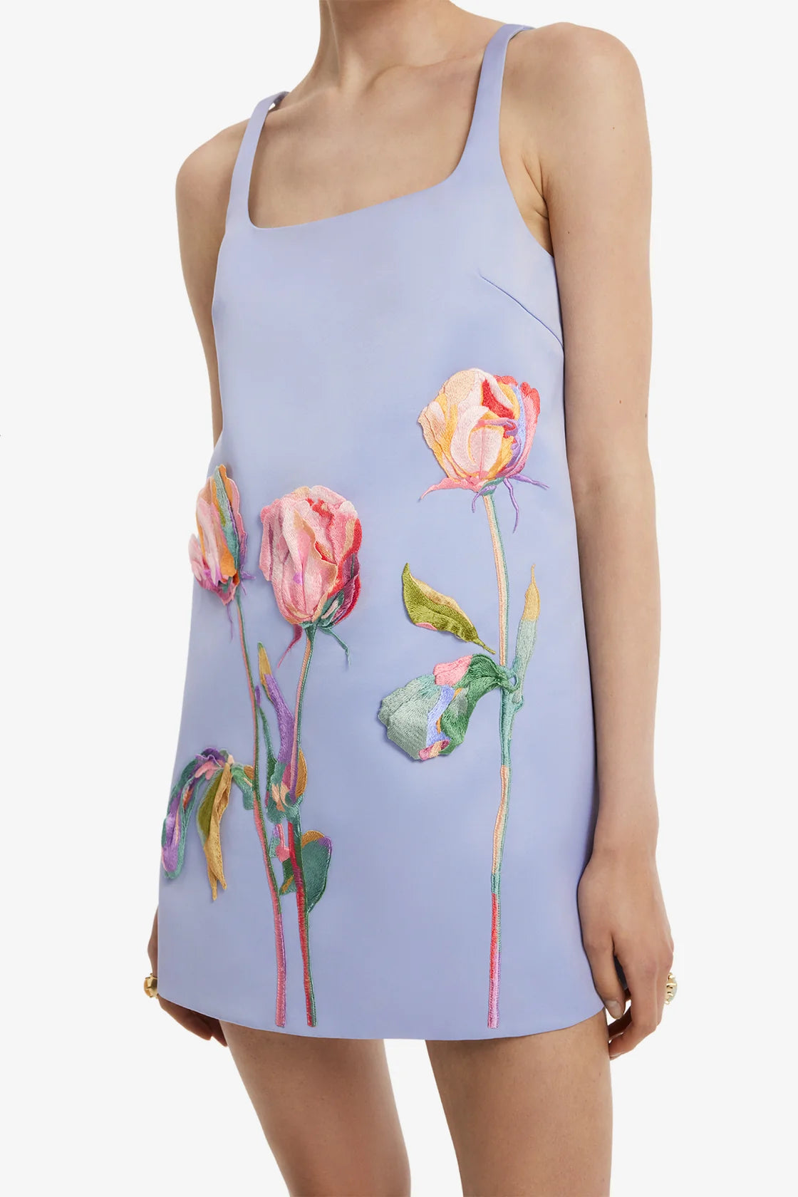Leo Lin Mila Embroidered Mini Dress - Rose in Periwinkle