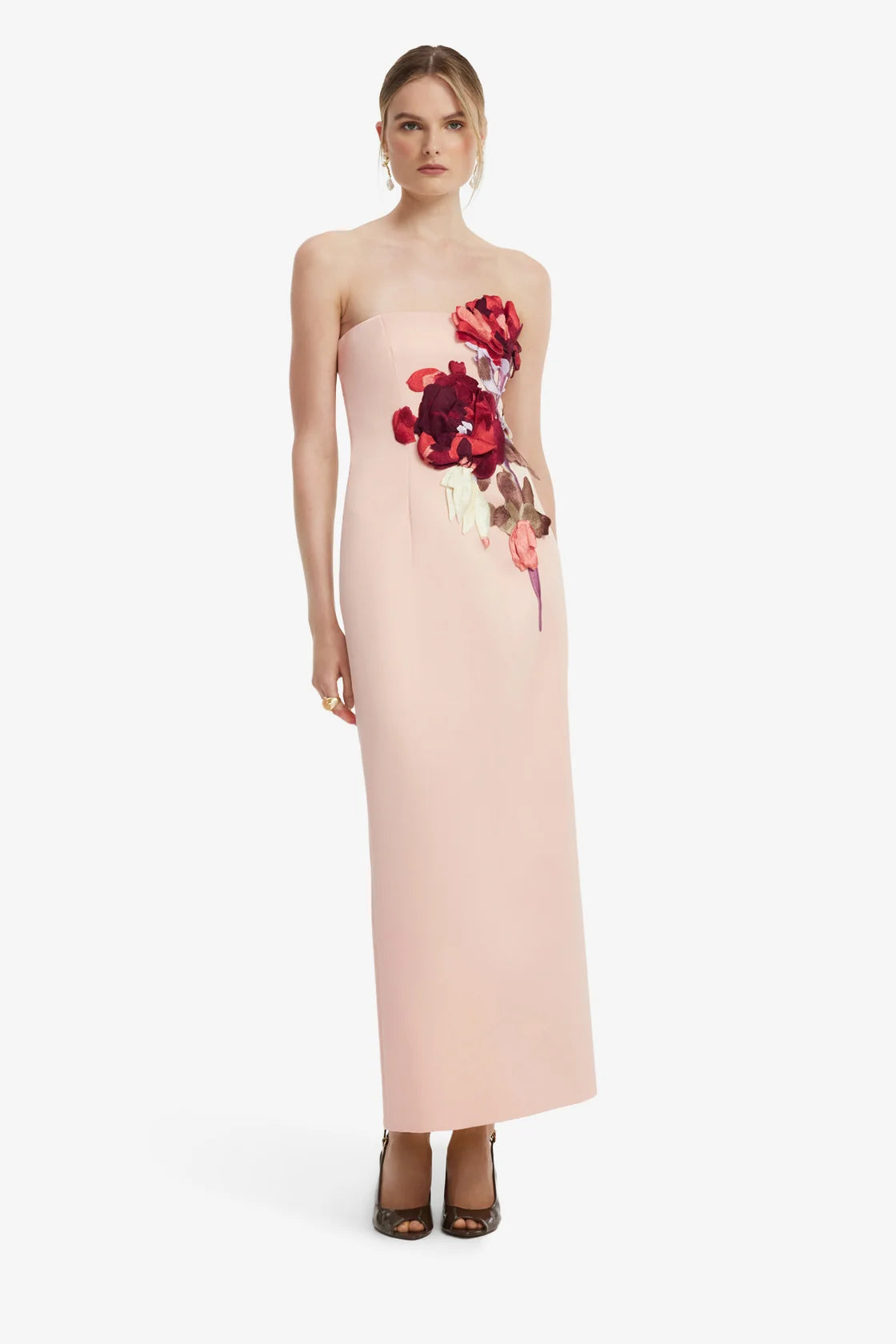 Leo Lin Rayna Embroidered Bustier Maxi Dress - Reverie in Nectar