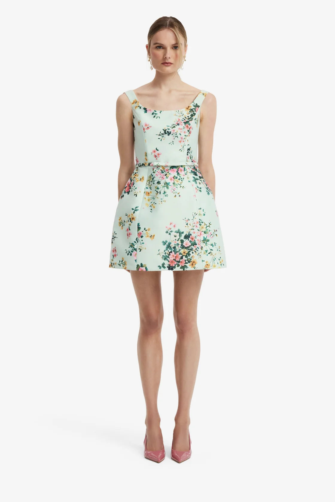 Leo Lin Lyra Mini Dress - Posy Print in Mint