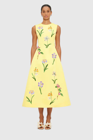 Leo Lin Cleo Sleeveless Midi Dress - Wild Flower Print in Sorbet