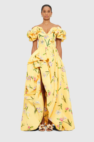Leo Lin Maxime Voluminous Gown - Wild Flower in Sorbet