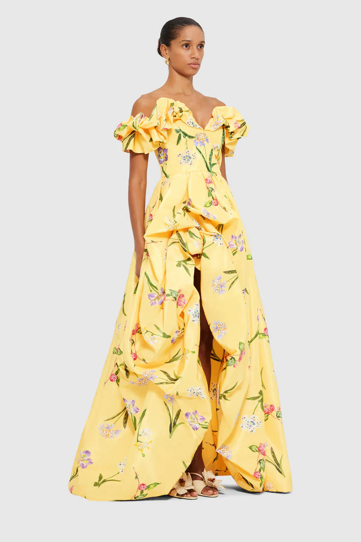 Leo Lin Maxime Voluminous Gown - Wild Flower in Sorbet