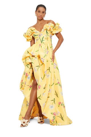 Leo Lin Maxime Voluminous Gown - Wild Flower in Sorbet