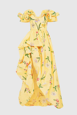 Leo Lin Maxime Voluminous Gown - Wild Flower in Sorbet
