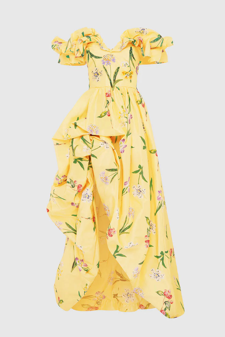Leo Lin Maxime Voluminous Gown - Wild Flower in Sorbet