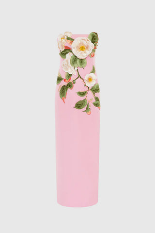 Leo Lin Rayna Appliqué Floral Bustier Maxi Dress - Camelia Print