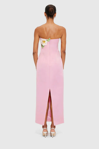 Leo Lin Rayna Appliqué Floral Bustier Maxi Dress - Camelia Print