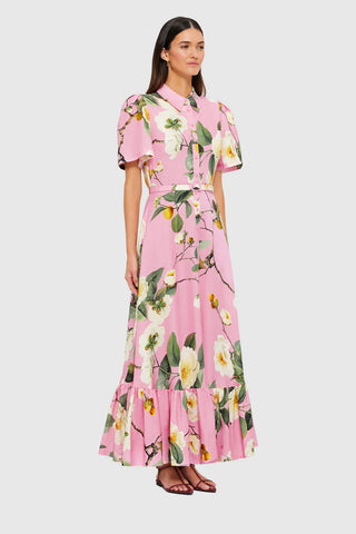 Leo Lin Becca Short Sleeve Midi Dress - Camelia Print