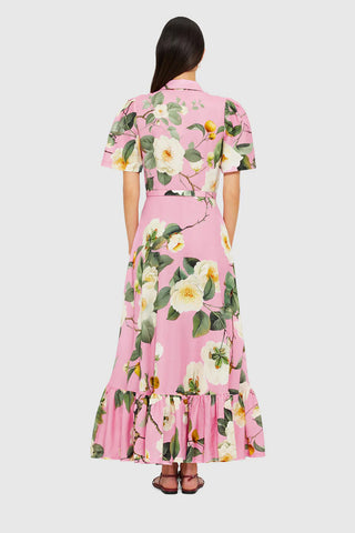Leo Lin Becca Short Sleeve Midi Dress - Camelia Print