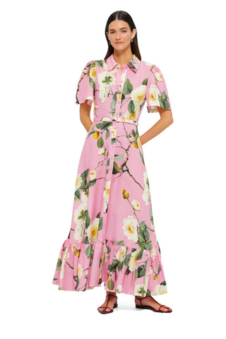 Leo Lin Becca Short Sleeve Midi Dress - Camelia Print