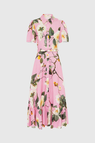 Leo Lin Becca Short Sleeve Midi Dress - Camelia Print