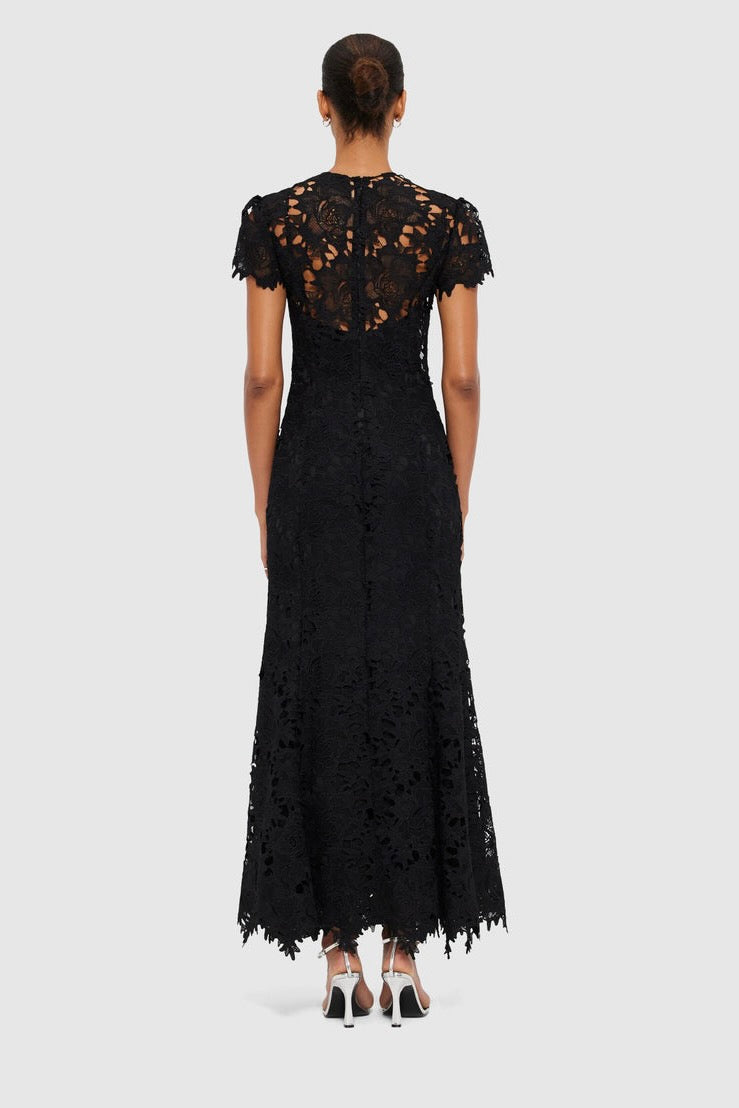 Leo Lin Monique Embroidered Lace Maxi Dress - Ebony - Dress Hire AU Leo Lin Monique Embroidered Lace Maxi Dress - Ebony - Dress Hire AU