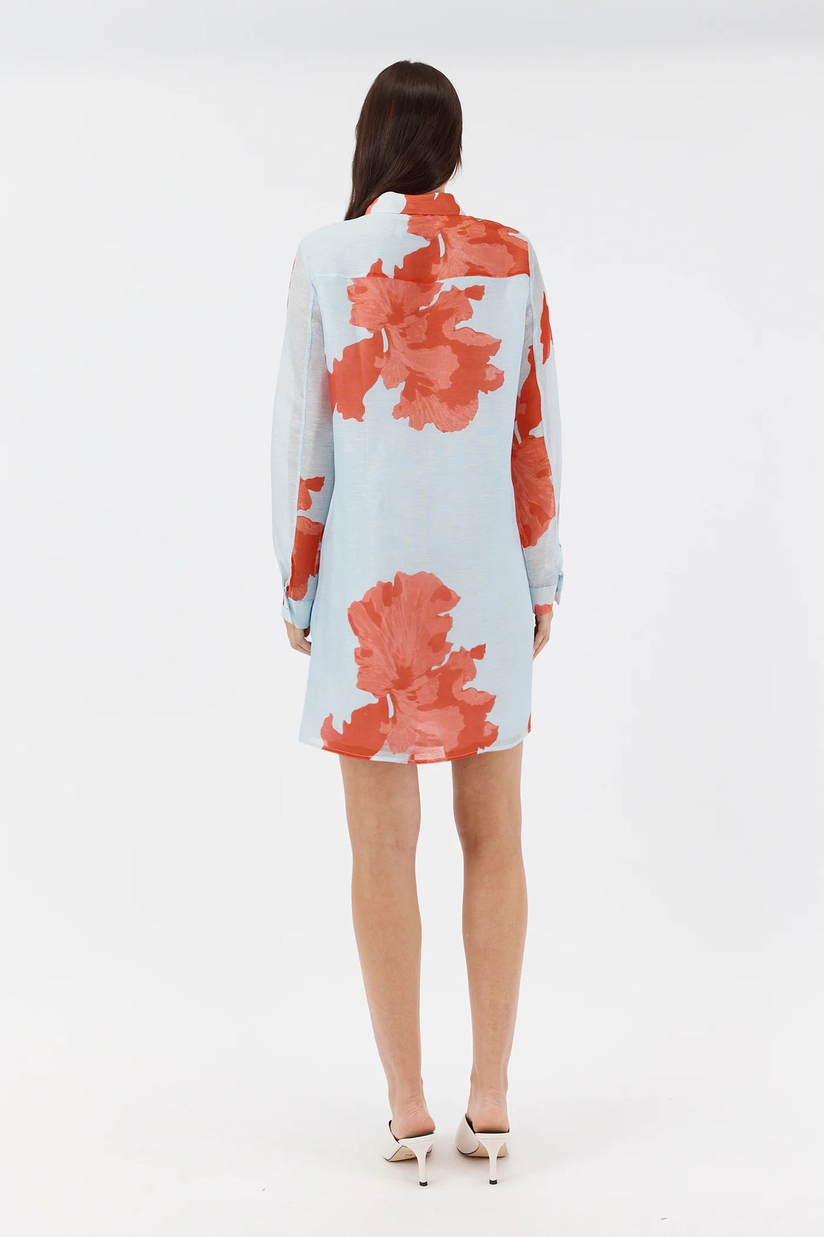 Sofia Irina Nada Oversized Shirt Dress - Red Floral