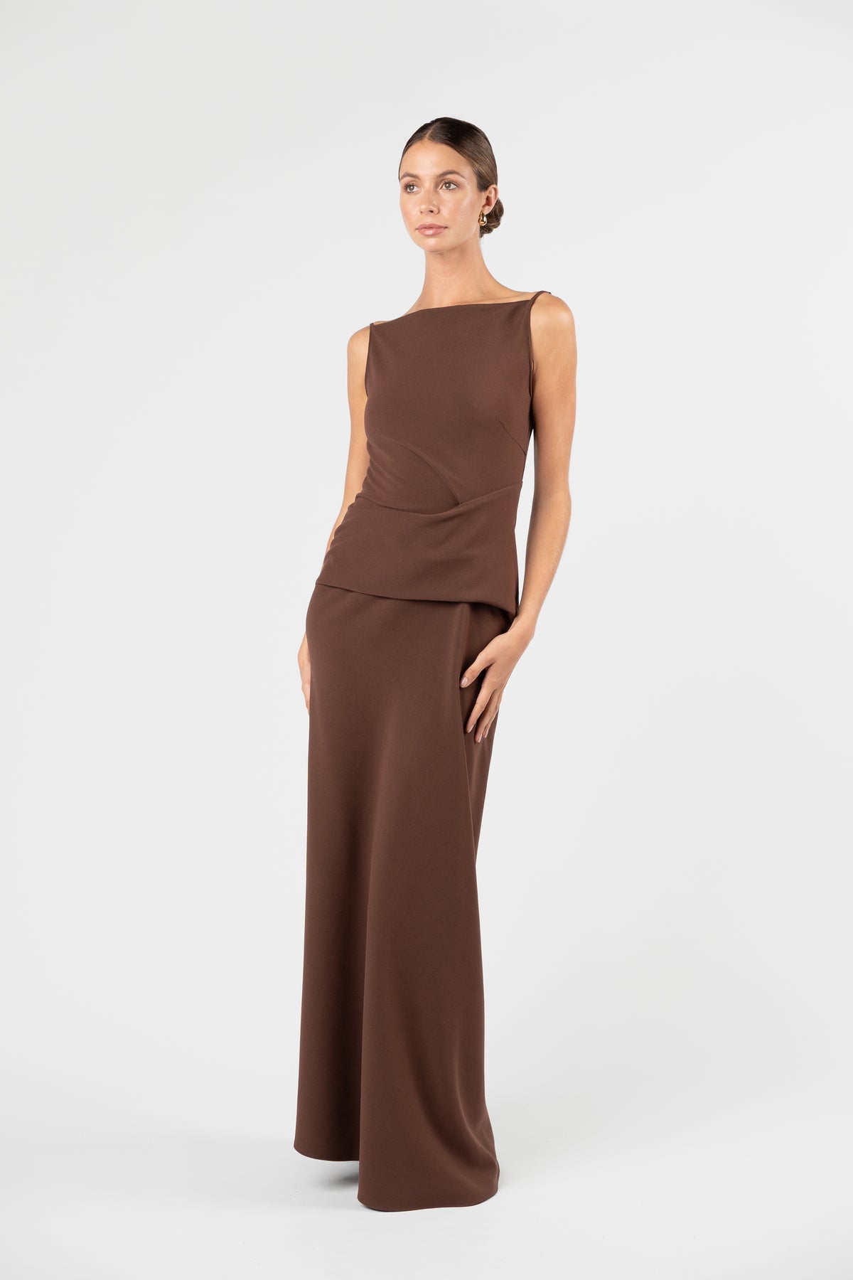 One Fell Swoop Dégagé Maxi Dress - Moccona