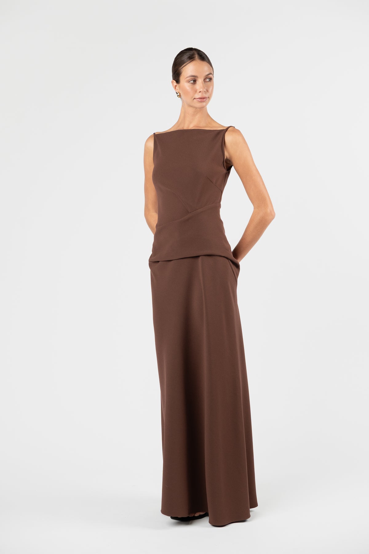 One Fell Swoop Dégagé Maxi Dress - Moccona