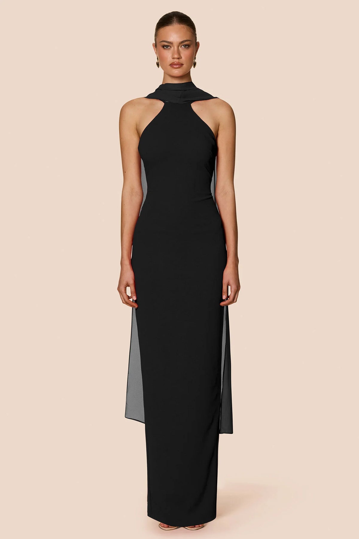 Nookie Martini High Neck Gown - Black