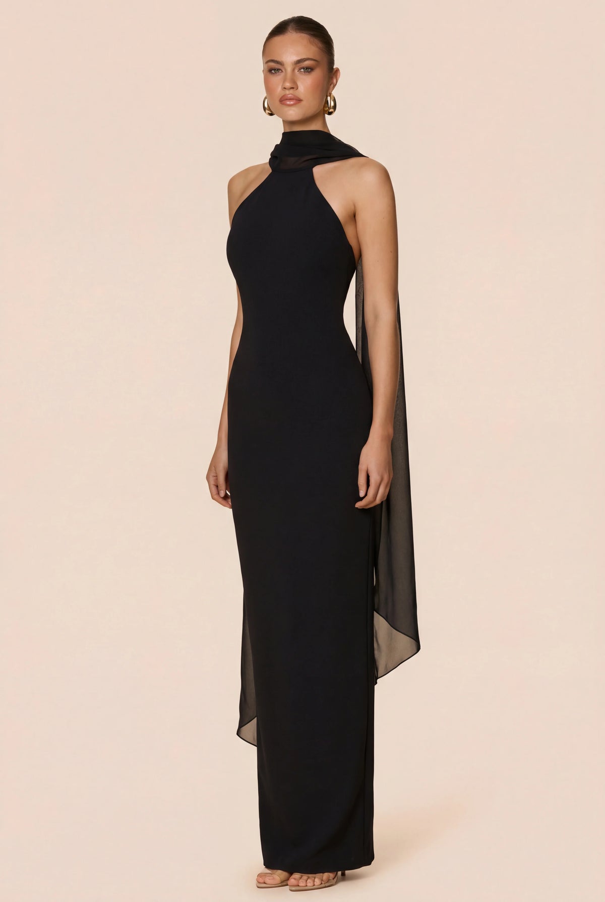 Nookie Martini High Neck Gown - Black