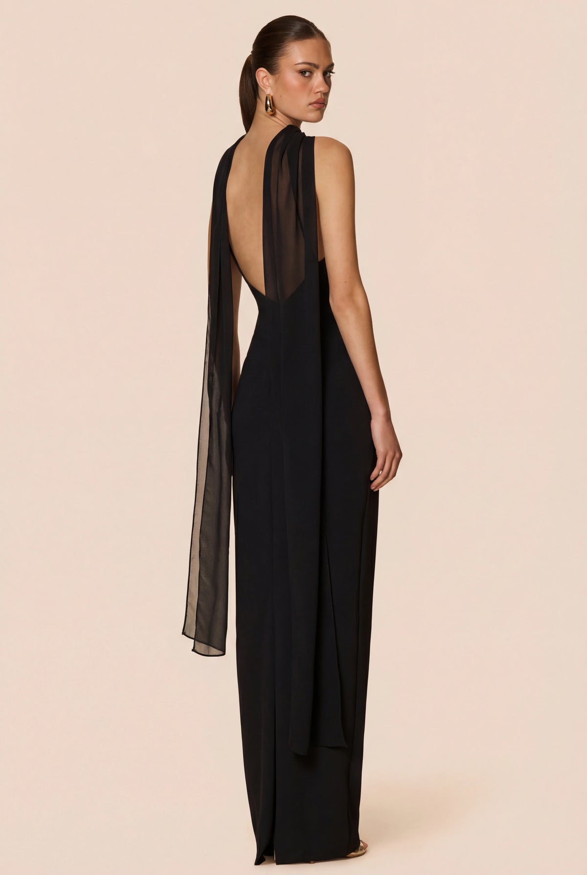 Nookie Martini High Neck Gown - Black