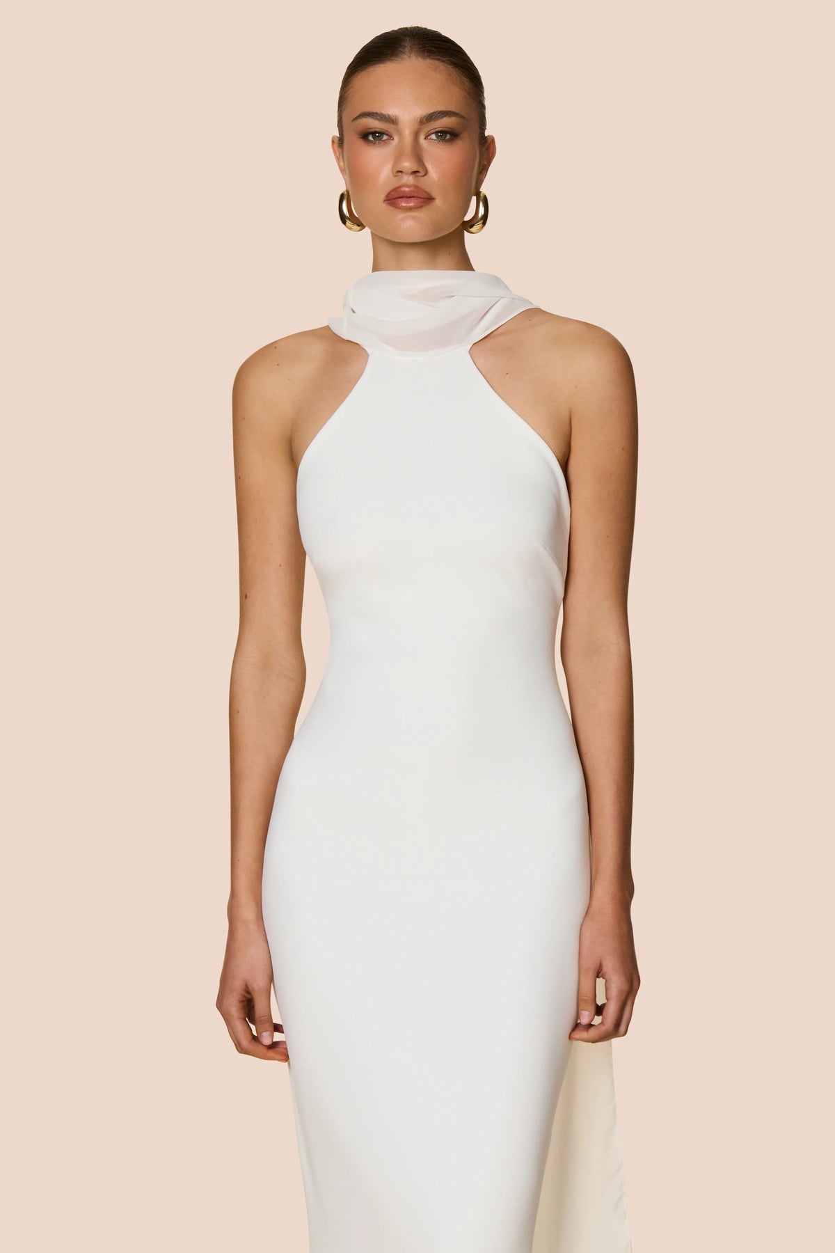 Nookie Martini High Neck Gown - Ivory