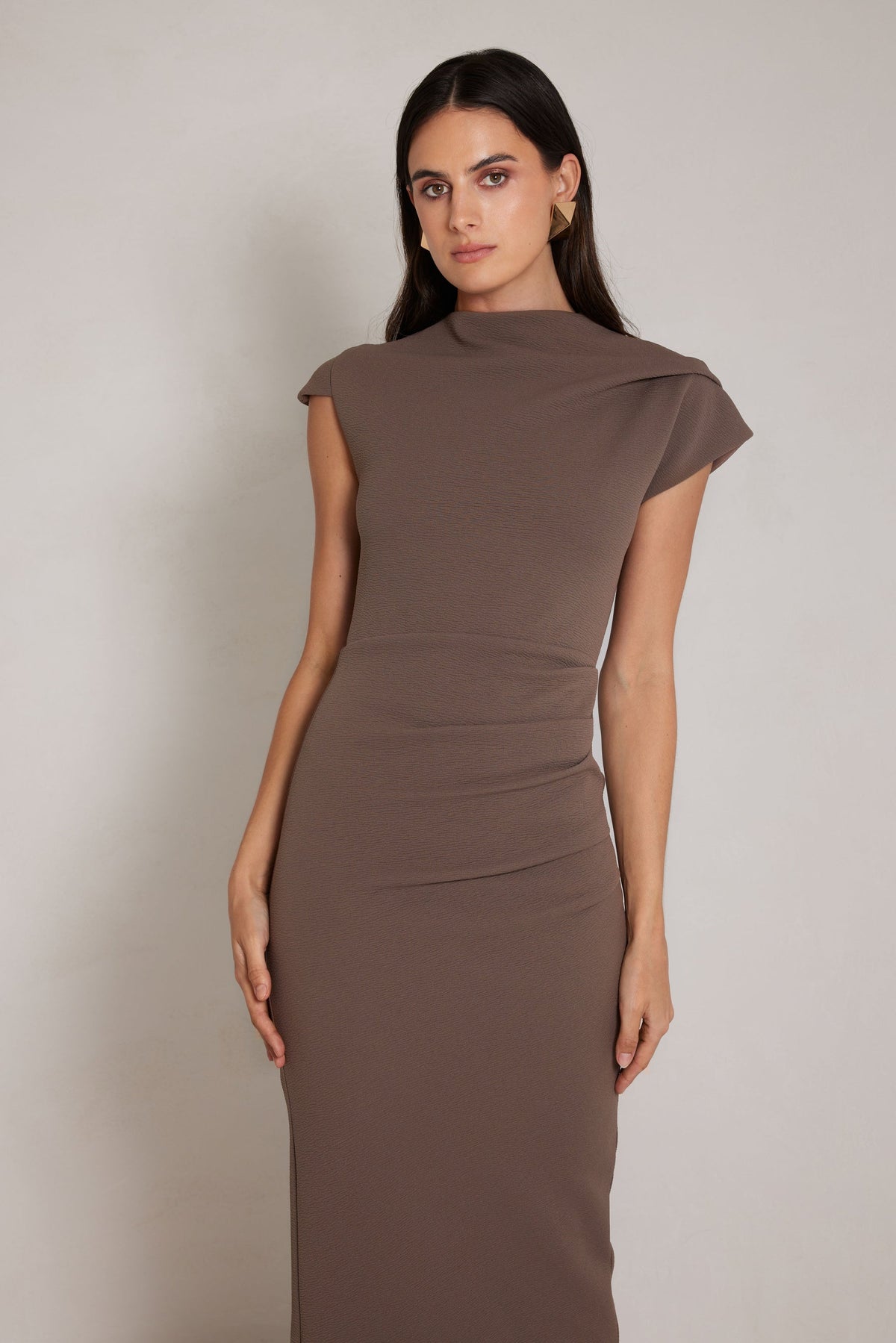 Elle Zeitoune Milani Midi Dress - Latte