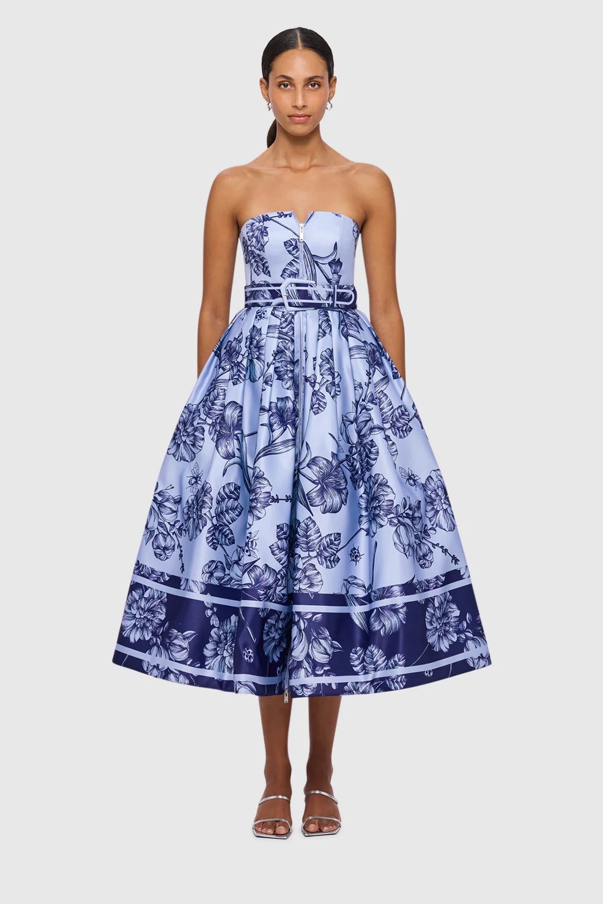 Leo Lin Norine Bustier Midi Dress - Hyacinth Leo Lin Norine Bustier Midi Dress - Hyacinth