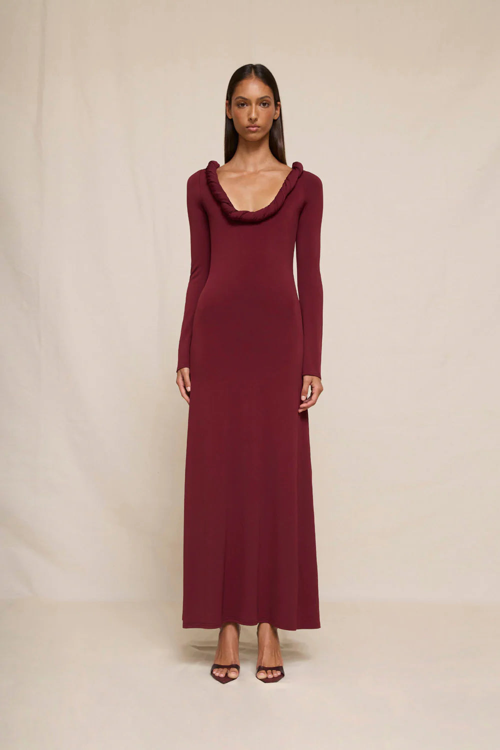 By Johnny Odette Jersey Maxi Dress - Burgundy