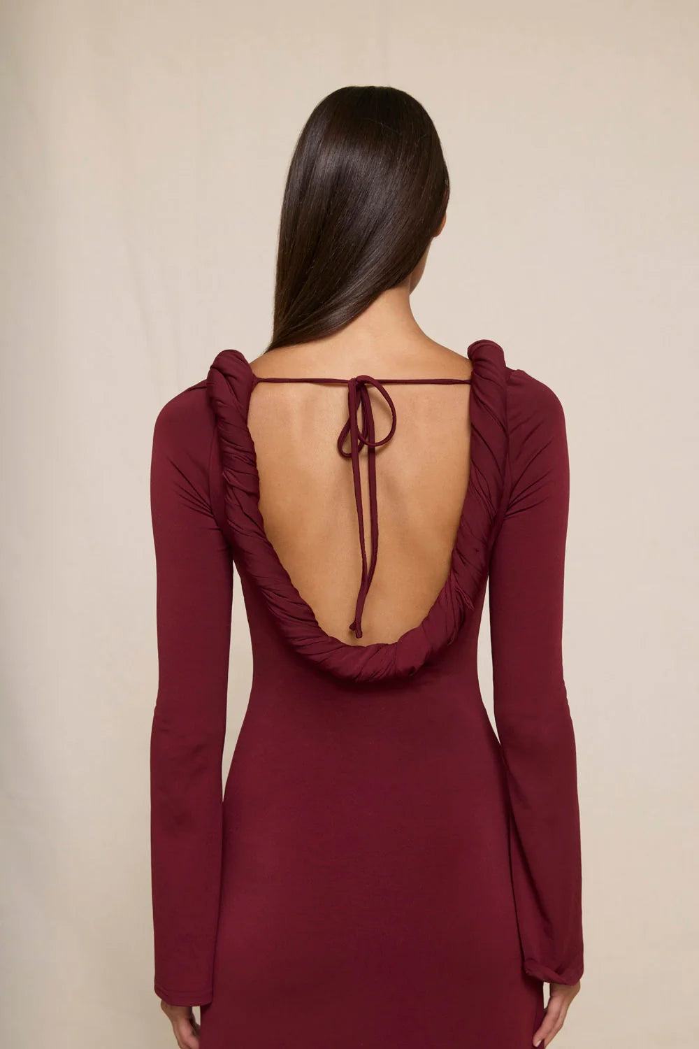 By Johnny Odette Jersey Maxi  Dress - Burgundy