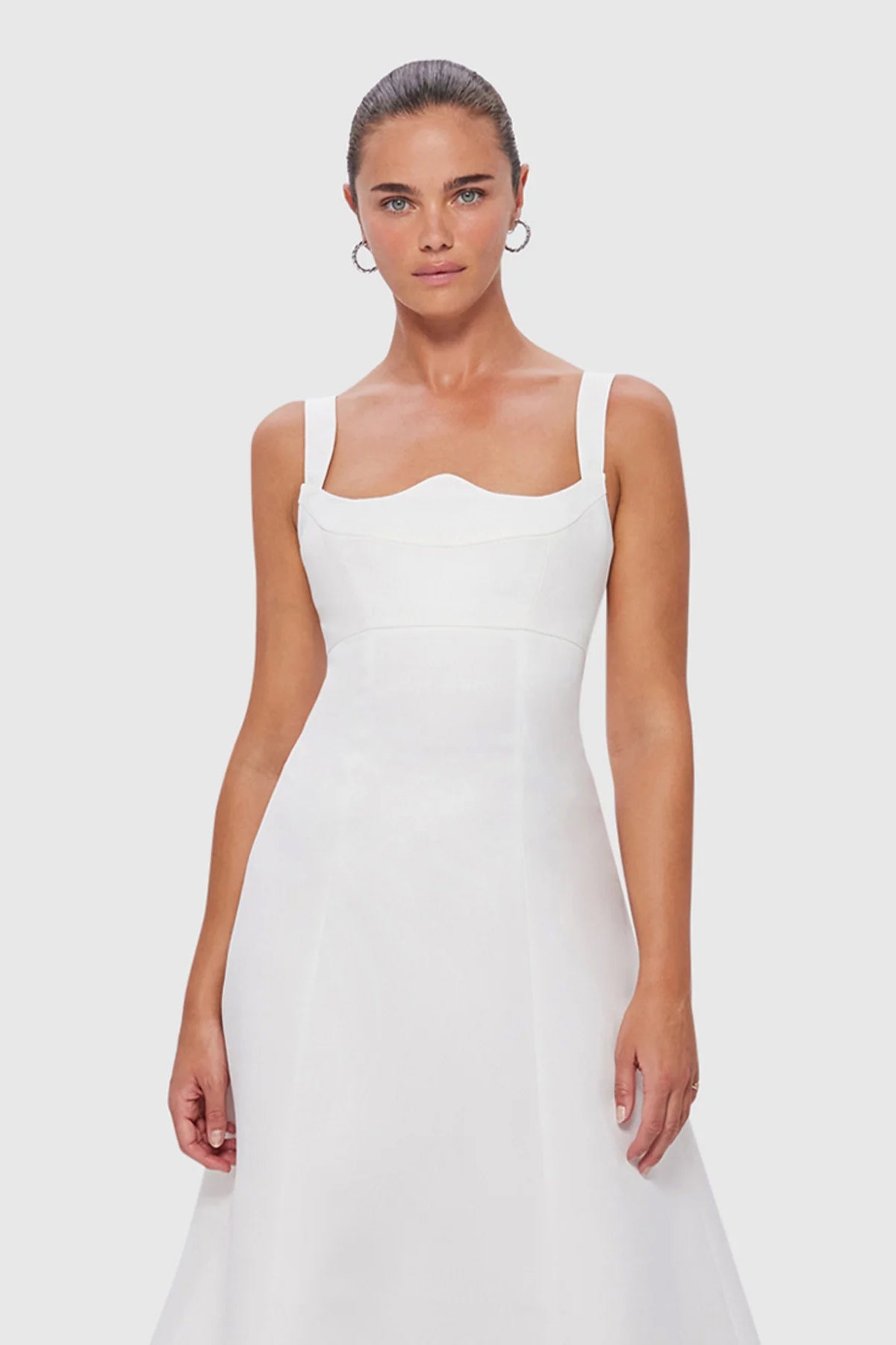 Leo Lin Odette Midi Dress - Snow - Dress Hire AU Leo Lin Odette Midi Dress - Snow - Dress Hire AU