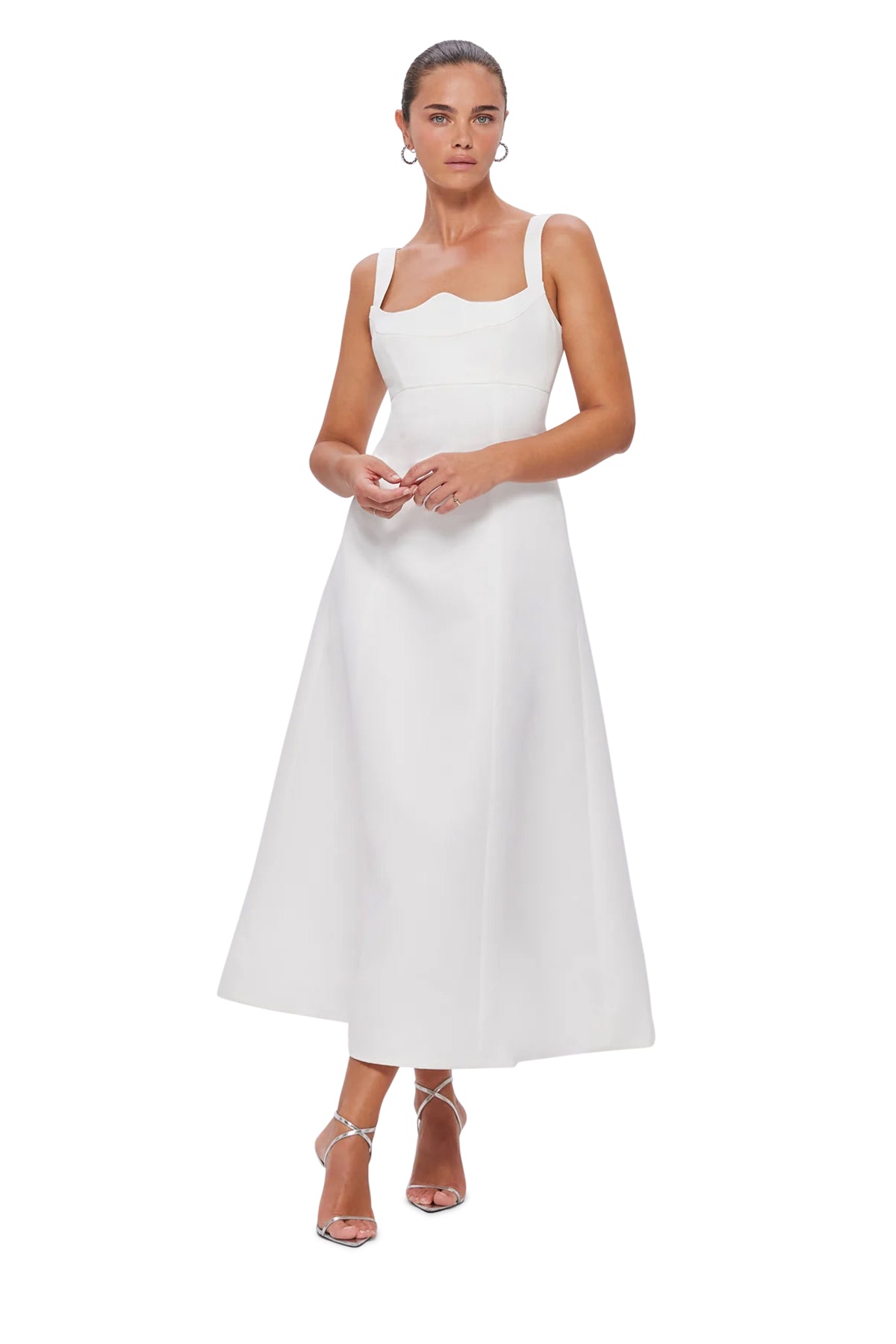 Leo Lin Odette Midi Dress Snow Dress Hire AU