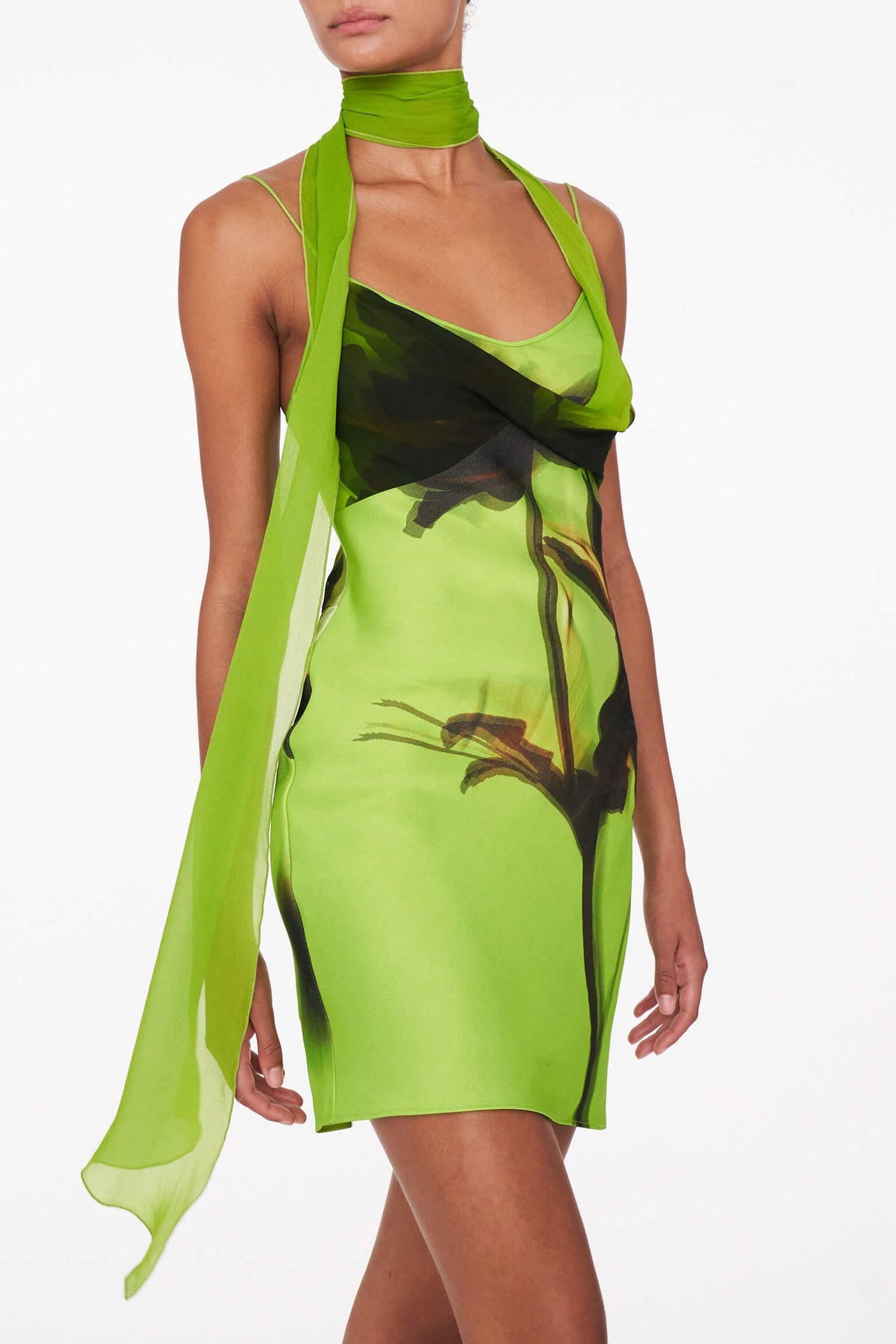 Rat & Boa Orisha Mini Dress - Green Flower - Dress Hire AU Rat & Boa Orisha Mini Dress - Green Flower - Dress Hire AU