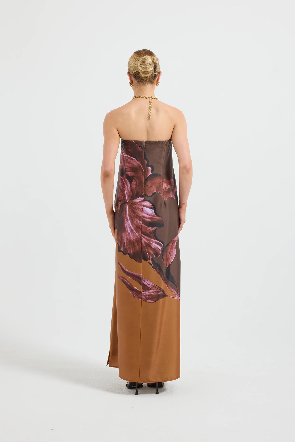 Pasduchas Moonflower Column Maxi Dress - Fudge Floral