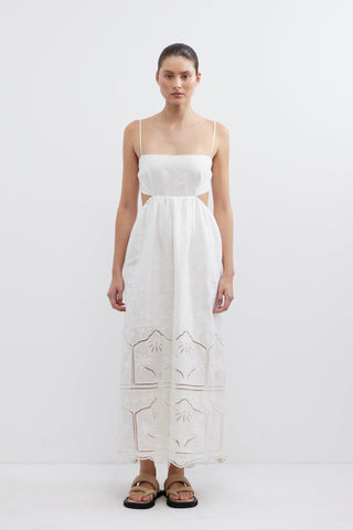 Pasduchas Bonita Flared Midi - White