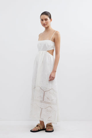 Pasduchas Bonita Flared Midi - White