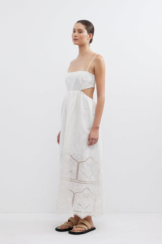 Pasduchas Bonita Flared Midi - White