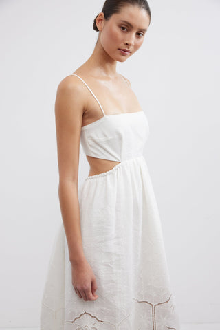 Pasduchas Bonita Flared Midi - White